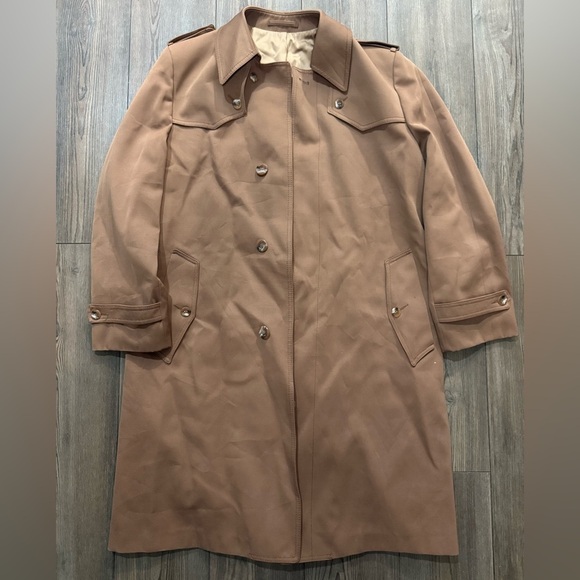 Saks Fifth Avenue Other - Vintage Saks Fifth Avenue Camel Trench Coat Mens 40R Classic Raincoat